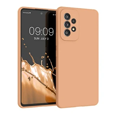 Afbeelding van kwmobile telefoonhoesje geschikt voor Samsung Galaxy A53 5G Hoesje met siliconen coating Smartphone case in macchiato