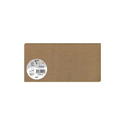 Afbeelding van Clairefontaine 29015C, verpakking met 25 afzonderlijke kaarten, formaat DL (10,6 x 21,3 cm), 210 g/m², kraftpapier, uitnodiging voor evenementen en correspondentie, Pollen serie, premium glad papier
