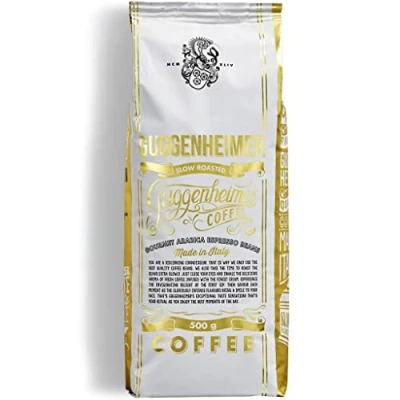 Image de Guggenheimer Gourmet Café en Grain 2 kg Arabica Torrefaction Extra Lente Grains pour Machines Automatiques 4 x 500 g