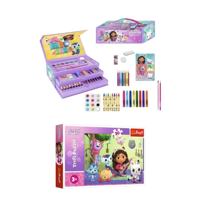 Afbeelding van Gabby&#039;s Dollhouse Creatieve Set Kleurdoos + Puzzel 8721122782828