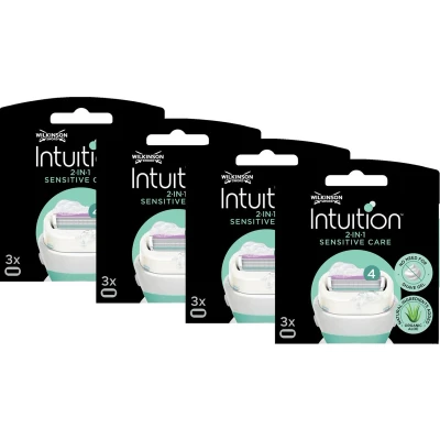 Afbeelding van Wilkinson Intuition Sensitive Navul Scheermesjes Voordeelverpakking 4 x 3 Stuks