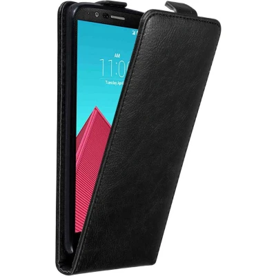 Afbeelding van Cadorabo Hoesje geschikt voor LG G4 / PLUS in ZWARTE NACHT Beschermhoes flip design Case Cover met magnetische sluiting