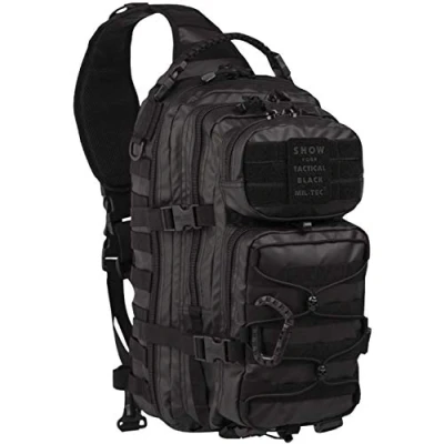 Afbeelding van TACTISCH ONE STRAP ASSAULT PACK ZWART GROOT SLING BAG MODEL