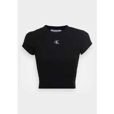 Afbeelding van Calvin Klein Jeans Cropped SLIM TEE Tshirt basic, Dames, Maat: XXL, Black
