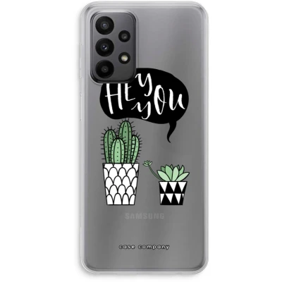 Afbeelding van Case Company® hoesje geschikt voor Samsung Galaxy A23 Hey you cactus Soft Cover Telefoonhoesje Bescherming aan alle Kanten en Schermrand