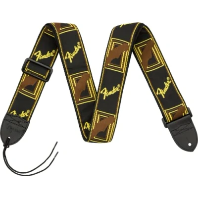 Image de Fender Monogrammed Sangle pour Guitare Noir/Jaune/Brun
