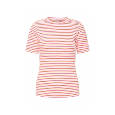 Afbeelding van Ichi T shirt Ihmira Ss2 20122522 204827 Cloud Dancer W Pink Yarr Dames Maat M