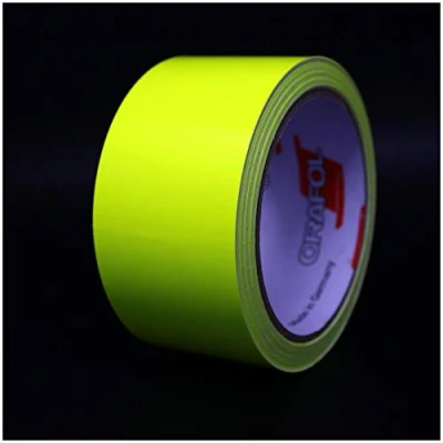Afbeelding van Decoratieve plakstrips voor auto, motorfiets, boot, modelbouw, vele kleuren, lengte 10 m (neongeel, 50 mm)