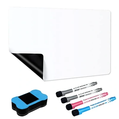 Afbeelding van Relota A3 Magnetisch whiteboard, koelkastfolie, magnetisch, met 4 stiften en wissers, droog afwisbaar, koelkastmagneetbord voor memo, maaltijdplanningen, notities, keukenlijst