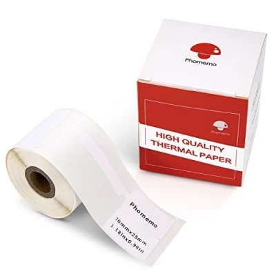 Afbeelding van Phomemo M110 Thermische zelfklevende papieren etiketten, gebruikt voor M110, M200, M120, M220, M221, sieradenlabel, brillabel, 30 x 25 45 mm, 100 etiketten/rol