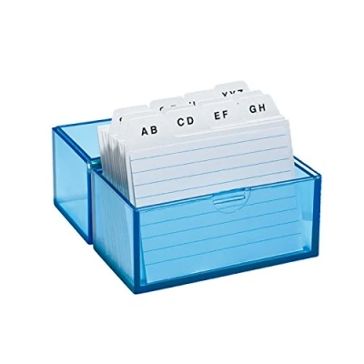 Afbeelding van Wedo indexdoos A8 in Italiaanse look, blauw transparant
