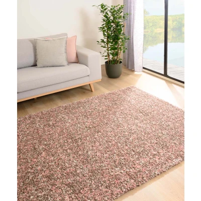 Afbeelding van Hoogpolig Tapijt/Vloerkleed Gemêleerd Blend Roze/beige 280x370 Cm