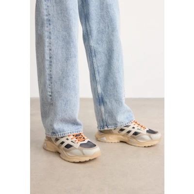Afbeelding van Guess Belluno Sneakers laag, Heren, Maat: 42, Beige/orange Leer en textiel