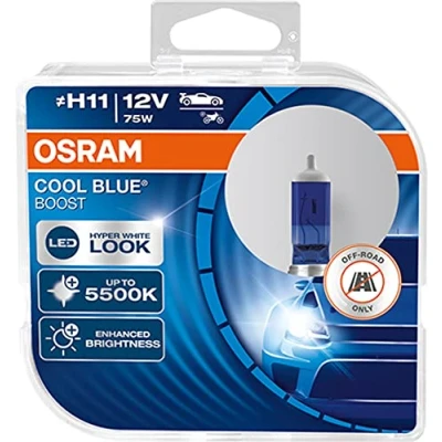 Afbeelding van OSRAM koelblauwe boost H11, halogeen koplamp, 62211Cbb Hcb, 12 V personenwagen, duobox (2 stuks), alleen voor terreinwagens