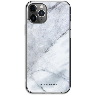 Afbeelding van Case Company® hoesje geschikt voor iPhone 11 Pro Witte marmer Soft Cover Telefoonhoesje Bescherming aan alle Kanten en Schermrand