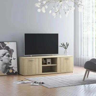 Afbeelding van Tv meubel 120x34x37 cm bewerkt hout sonoma eikenkleurig