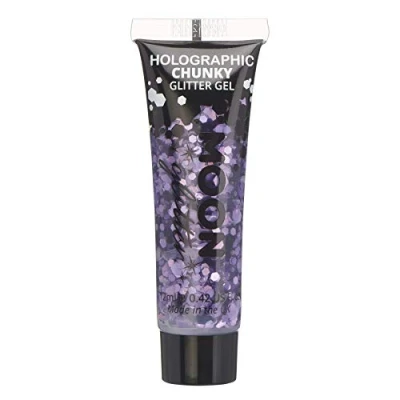 Afbeelding van Moon Creations Glitter Makeup Holographic Chunky Gel Paars