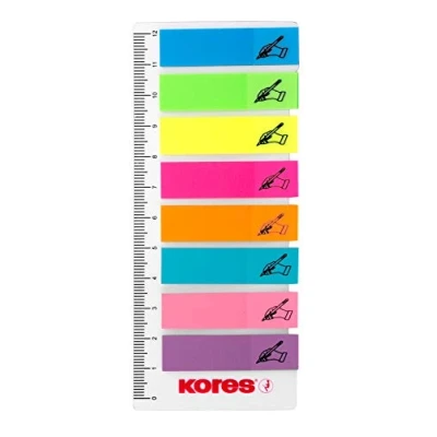 Afbeelding van Kores, Plakbriefje, Folie indexstroken met &quot;Teken hier (12 x 45 mm)