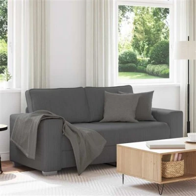 Image de vidaXL Canapé causeuse gris foncé 140 cm tissu velours côtelé4105201