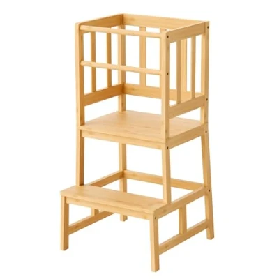 Afbeelding van WilTec Toboli Kinderstoel, leertoren, bamboe, 46 x 90 cm, leuning en stang, valbestendig