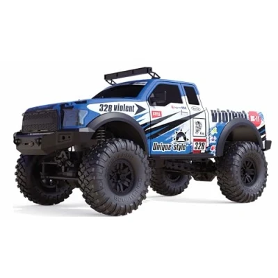 Afbeelding van Amewi Dirt Climbing PickUp Race 1:10 Brushed RC auto Elektro Crawler 4WD RTR 2,4 GHz Incl. accu en lader, Met lichteffect, batterijen