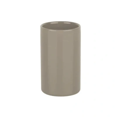 Afbeelding van Spirella Badkamer drinkbeker/tandenborstelhouder Sienna porselein glans beige 7 x 11 cm
