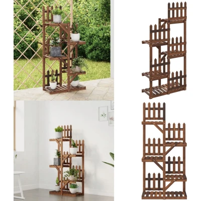 Afbeelding van Plantenstandaard 60x25x130 cm massief vurenhout