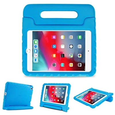 Afbeelding van ProCase Kinderhoes voor iPad Mini 5/Mini 4, ultralicht, schokbestendig, robuuste beschermhoes met handvat en standaard, blauw