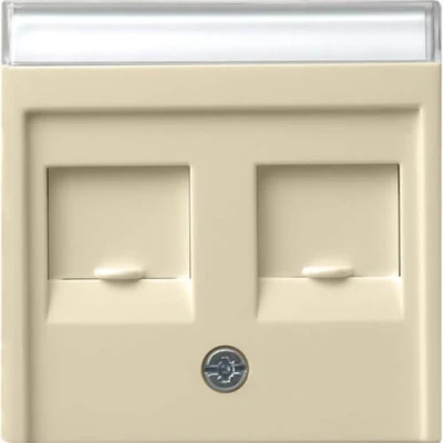 Afbeelding van Gira Systeem 55 afdekplaat 2 voudig voor Modular Jack creme wit