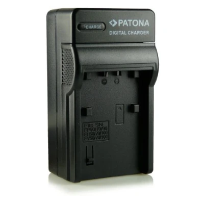 Afbeelding van PATONA 3 in 1 oplader 12/24 V, compatibel met Sony NP FH30, FH40, FH60, FH70, FH90, FH100, FH120 batterij