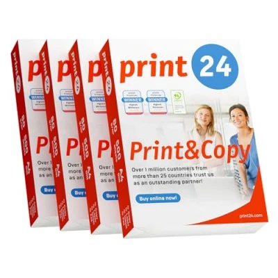 Afbeelding van print24 Printerpapier kopieerpapier 2000 vellen 4 x 500 A4 80g premium wit testwinnaar PEFC