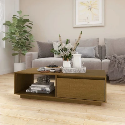 Afbeelding van Salontafel 110x50x33,5 cm massief grenenhout honingbruin