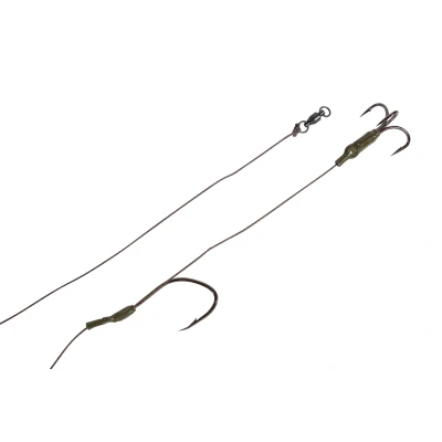 Afbeelding van Ultimate Catfish Rig Double Hook # 6/0 Single + 3/0 Treble Leaders