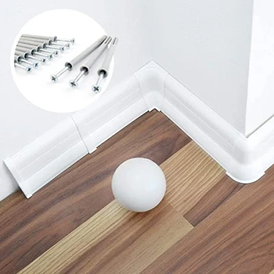 Afbeelding van [DQ PP] PVC plinten in laminaat look, 16 meter plinten, 62 mm, wit