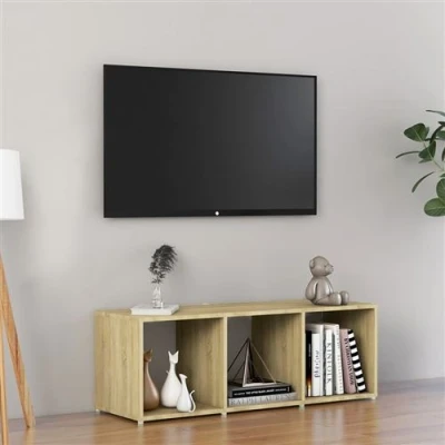 Afbeelding van Tv meubel 107x35x37 cm spaanplaat sonoma eikenkleurig