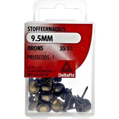 Afbeelding van Deltafix. STOFFEERNAGELS BRONS 9.5 mm kop. 35 Stuks sier spijkers