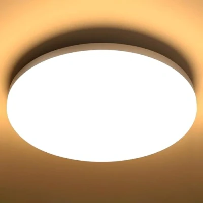 Afbeelding van genatu Plafondlamp voor badkamer, waterdicht, IP65, 17 W, 2335 lm (komt overeen met 150 W), 3000 K, warmwit, Ø 22 cm