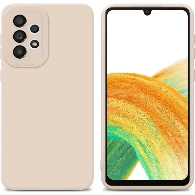 Afbeelding van Cadorabo Hoesje geschikt voor Samsung Galaxy A32 4G in Fluid CREAM Beschermhoes gemaakt van flexibel TPU silicone Cover Case