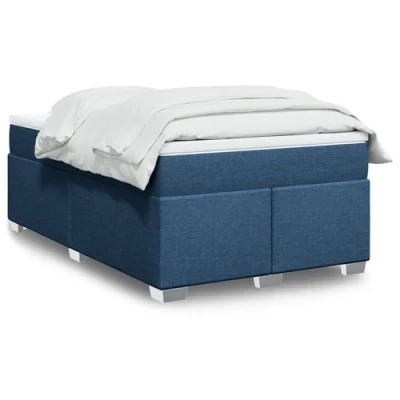 Image de vidaXL Sommier à lattes de lit avec matelas Bleu 120x200 cm Tissu