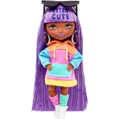 Afbeelding van Barbie Extra Mini Barbiepop Lavendel Haar