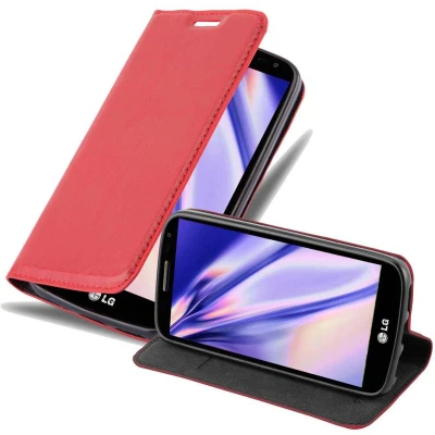 Afbeelding van Cadorabo Hoesje geschikt voor LG G2 MINI in APPEL ROOD Beschermhoes met magnetische sluiting, standfunctie en kaartvakje Book Case Cover Etui