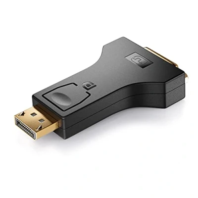 Afbeelding van deleyCON Displayport naar DVI adapter adapterkabel DP stekker aansluiting vergulde contacten voor tv projectoren laptops notebooks