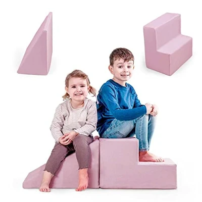 Afbeelding van MAMOI® Zachte bouwstenen baby schuimblokken speelbouwstenen schuimspeelset kinderen babyspeelplaats Made in EU (roze)