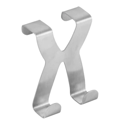 Afbeelding van Fackelmann 61455 dubbele haak voor deur of kast, wandhaak, roestvrij staal, 5 x 6 cm