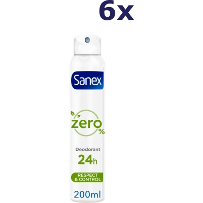 Afbeelding van 6x Sanex Deodorant Spray Zero% Normale huid 200 ml