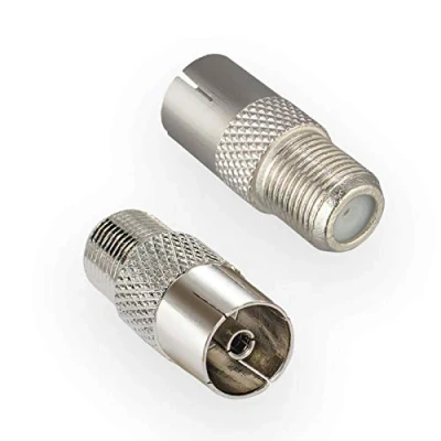 Afbeelding van HB DIGITAL 1 x SAT antenne adapter: F aansluiting (DVB S/S2 satellietaansluiting) naar IEC C kabeltelevisie, DVB T2 terrestrische aansluiting) coaxiale tv