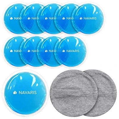 Afbeelding van Navaris gel pack 10 stuks Hot cold voor warm en koud gebruik Met 2 katoenen hoesjes