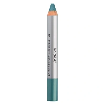 Afbeelding van Impala 3 in 1 jumbo potlood, kleur 05 metallic groen, oogschaduw, lippenstift en rouge, gladde langdurige textuur, intensieve kleuren