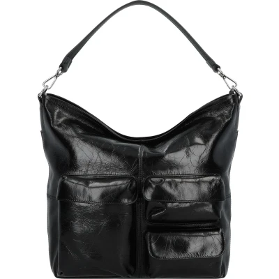 Afbeelding van LIEBESKIND BERLIN Schoudertas LK 204 Archive Lack Distressed Hobo Black Zwart