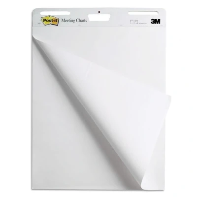Image de Post it Lot de 2 3M Meeting Charts, 635 x 762 mm, blanc, en blanc 30 feuilles/bloc, paquet blocs 559